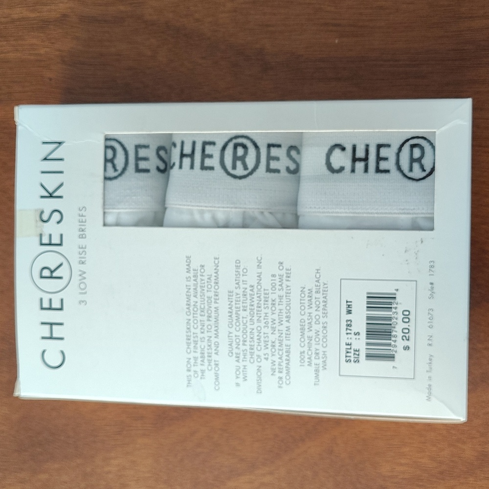 Vintage Chereskin Men's 3 Pack Low Rise Briefs (S, White) - Picture 3 of 5